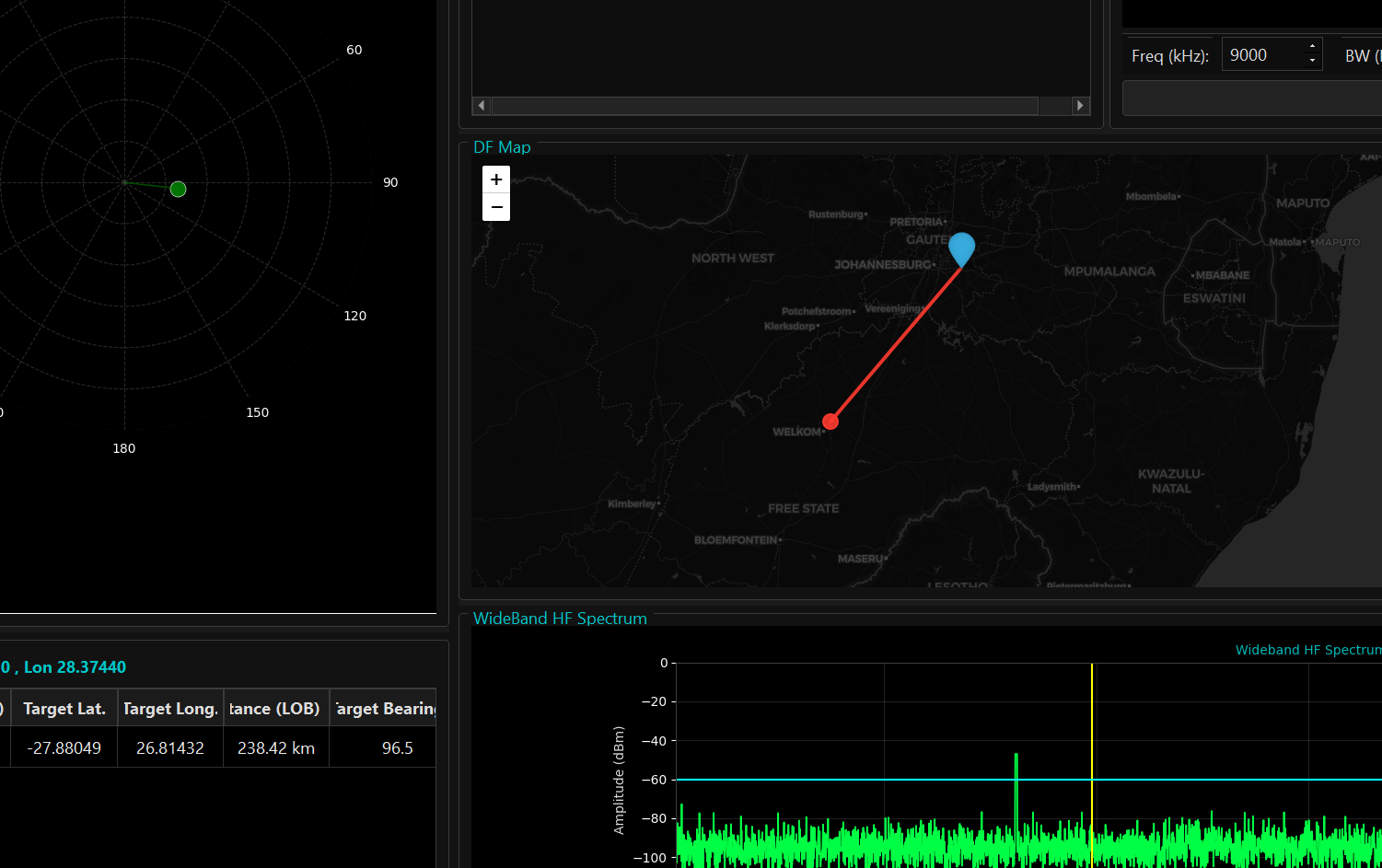 Direction finding interface preview